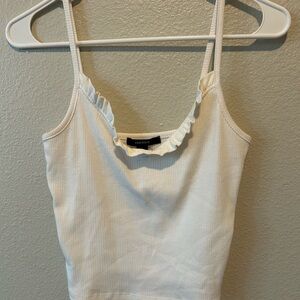 Forever 21 Cream Ruffle Cami Top